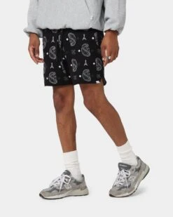 Carre Big Bandana Knitted Shorts Black -Fashion Clothing Store 03010685 YB001 mens 0060