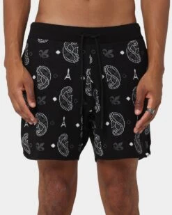 Carre Big Bandana Knitted Shorts Black -Fashion Clothing Store 03010685 YB001 mens 0070