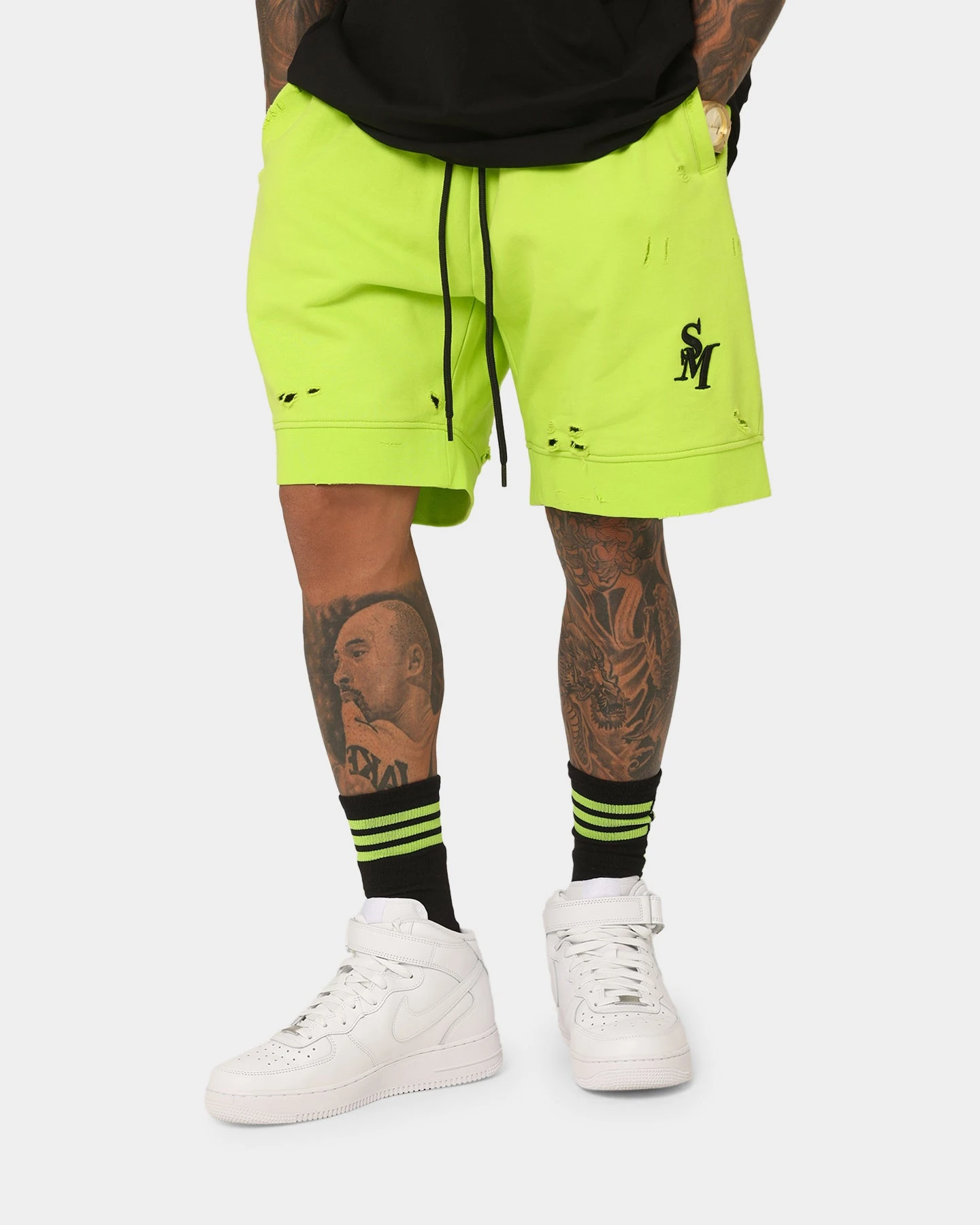 Saint Morta Rags Fleece Shorts Neon Green 3 Saint Morta Rags Fleece Shorts Neon Green