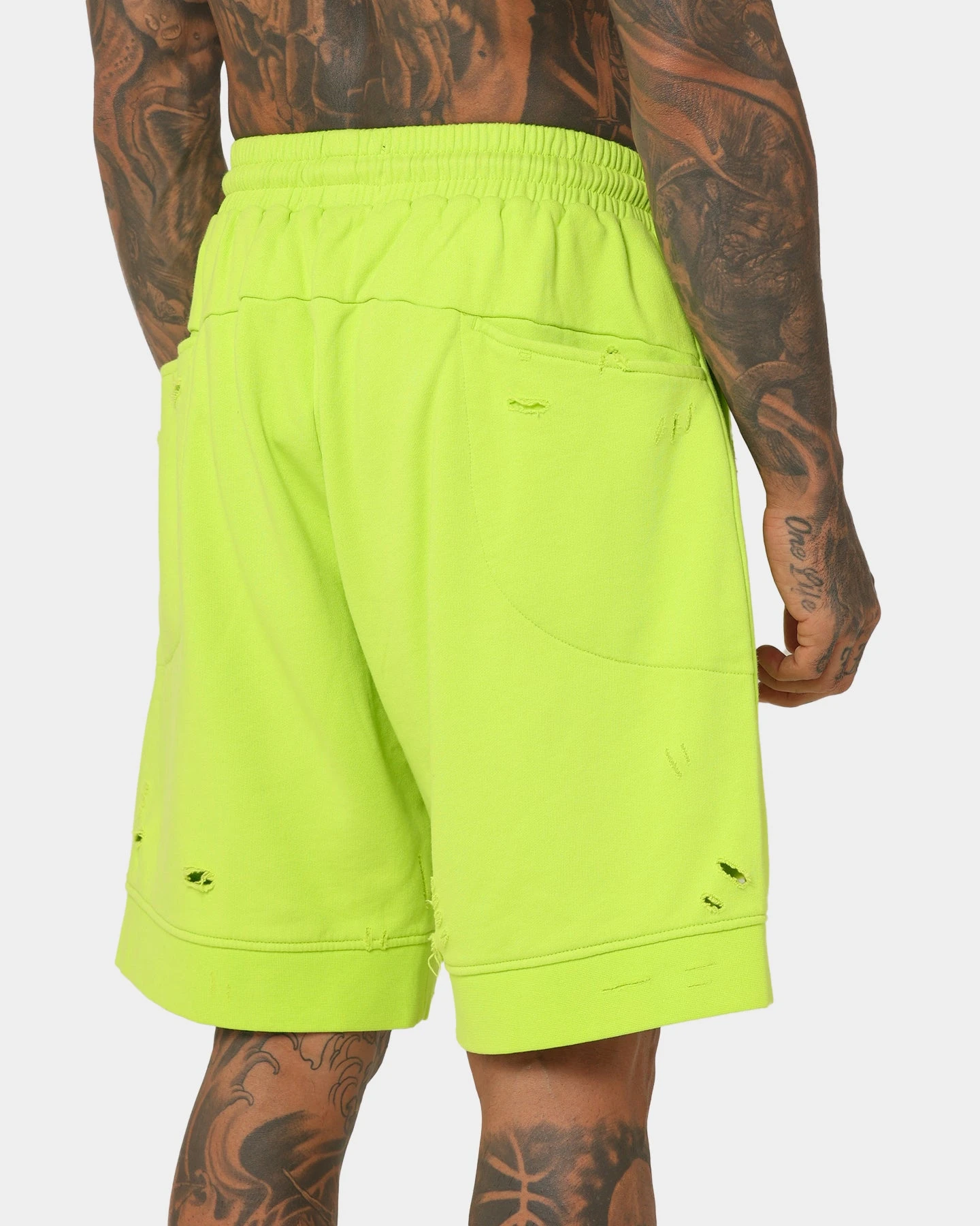 Saint Morta Rags Fleece Shorts Neon Green 10 Saint Morta Rags Fleece Shorts Neon Green - Image 8