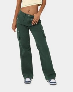 MNML Chloe Mid Rise Cargo Jeans Green