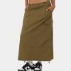 MNML Women's Parachute Maxi Skirt Khaki -Fashion Clothing Store 03010713 YK001 womens 0010