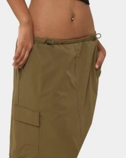 MNML Women's Parachute Maxi Skirt Khaki -Fashion Clothing Store 03010713 YK001 womens 0030