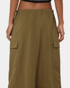 MNML Women's Parachute Maxi Skirt Khaki -Fashion Clothing Store 03010713 YK001 womens 0080