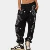 Carré Big Bandana Knitted Sweatpants Black -Fashion Clothing Store 03010815 YB001 womens 0010