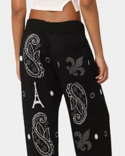 Carré Big Bandana Knitted Sweatpants Black 17 Carré Big Bandana Knitted Sweatpants Black -Fashion Clothing Store 03010815 YB001 womens 0080