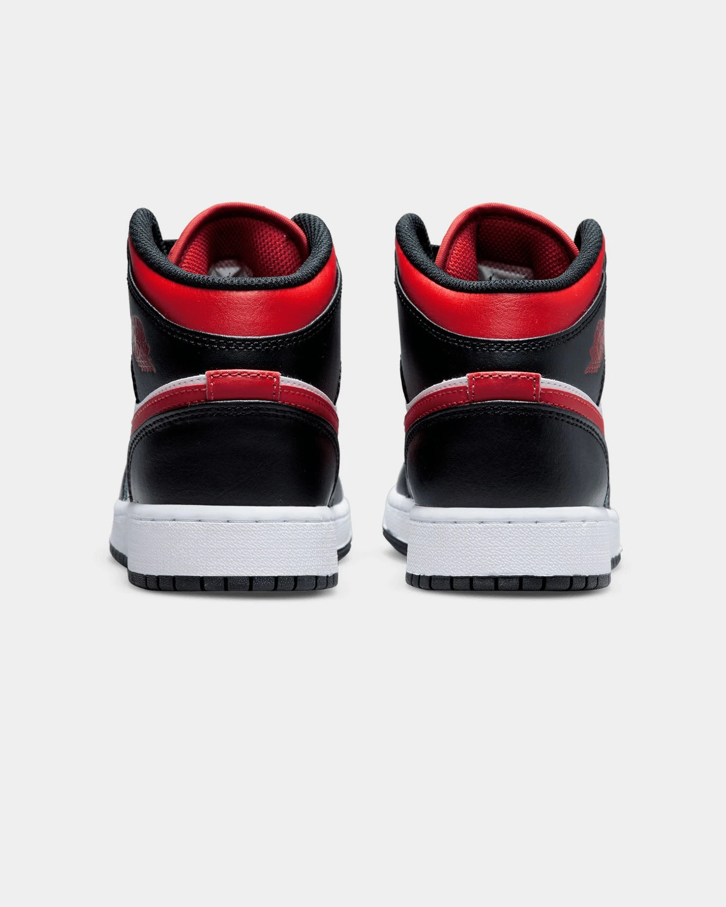 Jordan Kids' Air Jordan 1 Mid (GS) "Bred Toe" Black/Fire Red-White 5 Jordan Kids' Air Jordan 1 Mid (GS) "Bred Toe" Black/Fire Red-White - Image 3