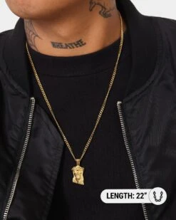 VERITAS Micro Nazareth 2 Chain Gold -Fashion Clothing Store 06001391 YG200 mens 0015