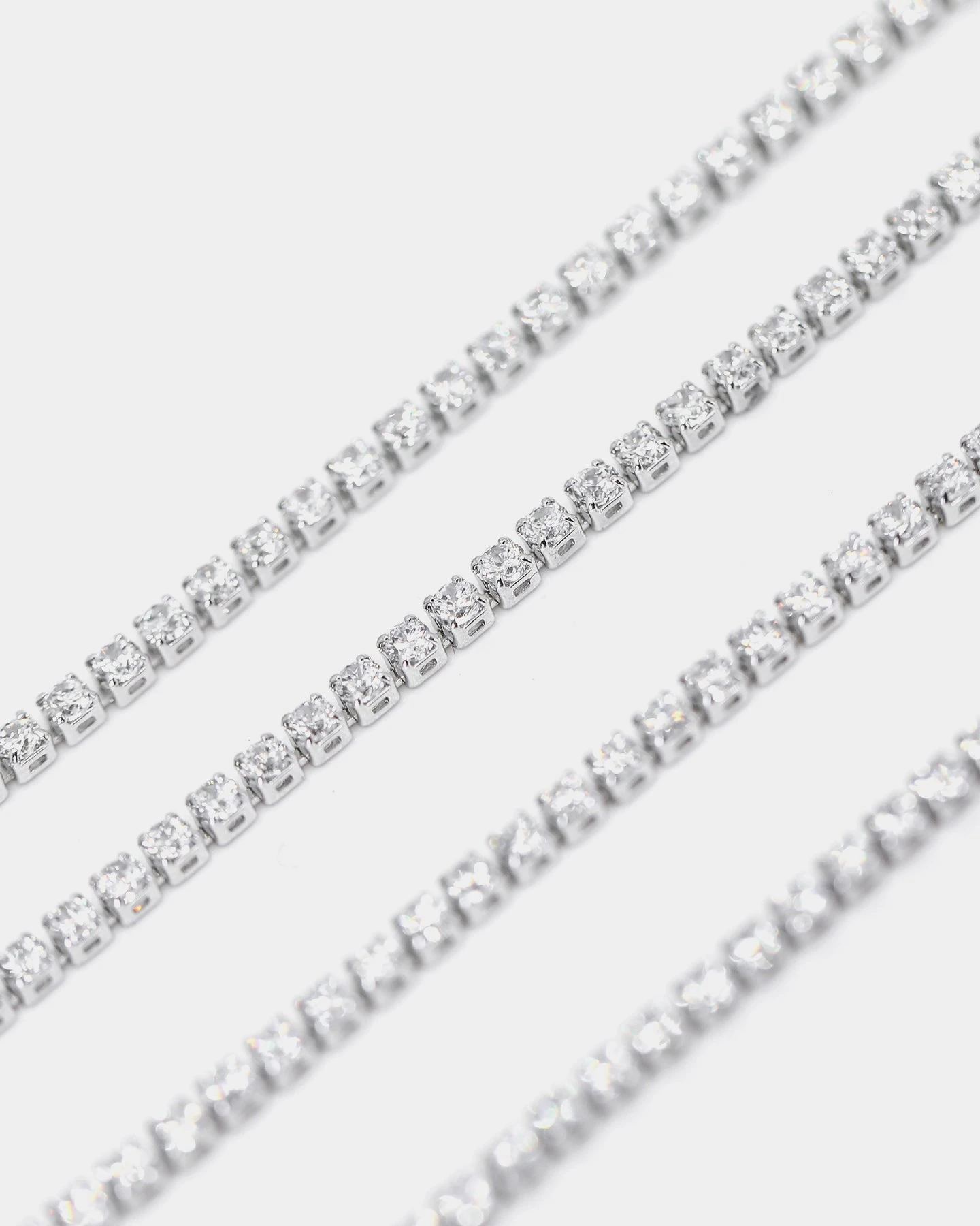 Saint Morta Micro 24" Tennis Necklace White Gold 6 Saint Morta Micro 24" Tennis Necklace White Gold - Image 4