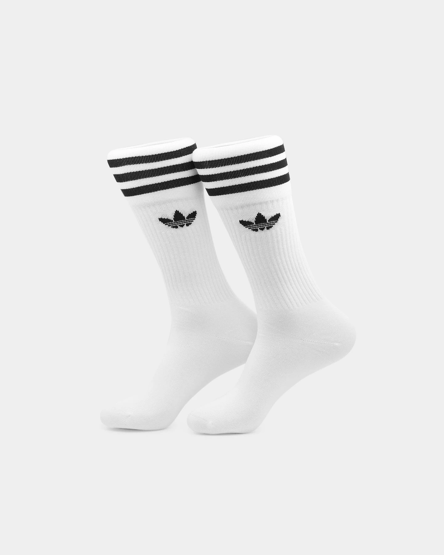 Adidas Solid Crew Sock 3 Pack White/Black 5 Adidas Solid Crew Sock 3 Pack White/Black - Image 3
