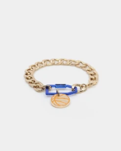 Wild For The Weekend Slam Dunk Basketball Bracelet Gold/Blue