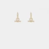 Wild For The Weekend Wildcats T-Bar Drop Hoop Earrings Gold