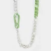 Wild For The Weekend Carabiner Chain Necklace Silver/Green 2 Wild For The Weekend Carabiner Chain Necklace Silver/Green -Fashion Clothing Store 06007886 YS604 default 00010
