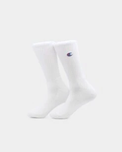 Champion 3 Pack C Logo Crew Socks White -Fashion Clothing Store 06008262 YW100 default 00030