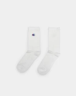 Champion 3 Pack C Logo Crew Socks White -Fashion Clothing Store 06008262 YW100 default 00040