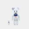 Medicom Toy Be@rbrick X Ghostbusters Stay Puft Marshmallow Man 100% & 400% Figure Set Multi-Coloured
