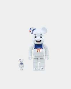 Medicom Toy Be@rbrick X Ghostbusters Stay Puft Marshmallow Man 100% & 400% Figure Set Multi-Coloured