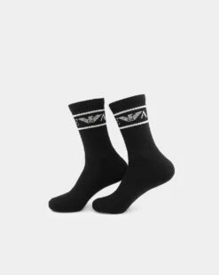 Emporio Armani T50 Socks 2 Pack Black/Black