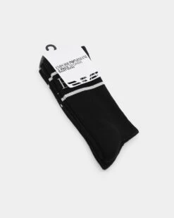 Emporio Armani T50 Socks 2 Pack Black/Black -Fashion Clothing Store 06008725 YB015 default 0030