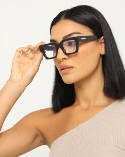 NUQE Jones Blue Light Glasses Smoke Black -Fashion Clothing Store 06008939 YB349 womens 031