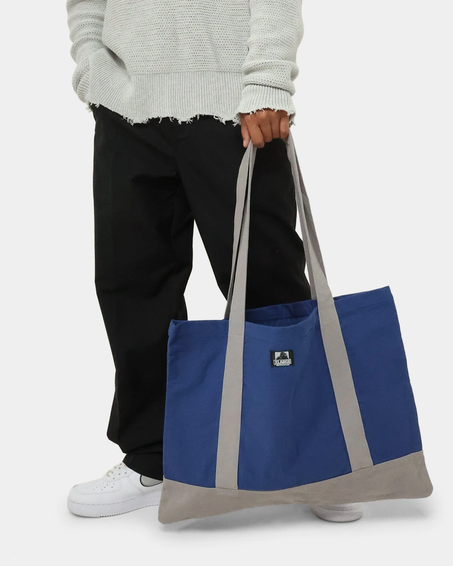 XLARGE 91 Contrast Tote Bag Navy/Grey 4 XLARGE 91 Contrast Tote Bag Navy/Grey - Image 2
