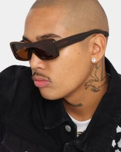 NUQE Guard Sunglasses Brown -Fashion Clothing Store 06009040 YX300 mens 00015