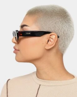 NUQE Marker Sunglasses Black/Brown -Fashion Clothing Store 06009041 YB013 womens 0004