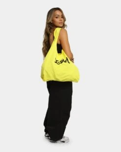X-Girl Women's Mills Logo Shopper Bag Yellow -Fashion Clothing Store 06009256 YY001 womens 0016