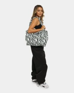 X-Girl Women's Mills Logo Shopper Bag Zebra -Fashion Clothing Store 06009256 YZ001 womens 0016