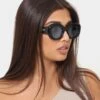 NUQE Daytona Sunglasses Black/Blue -Fashion Clothing Store 06009272 YB002 womens 003