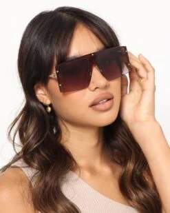 NUQE As IF Sunglasses Brown/Gold