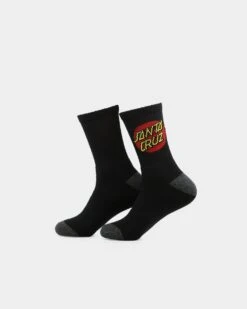 Santa Cruz Kids' Classic Dot Crew Socks 4 Pack Black -Fashion Clothing Store 06009410 YB001 default 0030