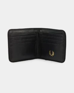 Fred Perry Arch Branded Billfold Wallet Black -Fashion Clothing Store 06009451 YB001 default 0030