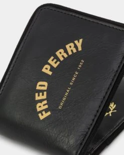 Fred Perry Arch Branded Billfold Wallet Black -Fashion Clothing Store 06009451 YB001 default 0050