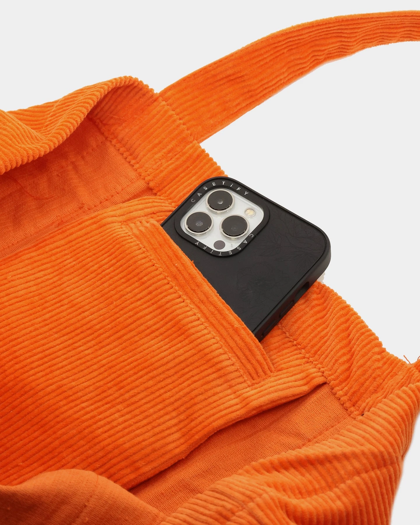 X-Large Unisex Cord Tote Bag Orange 8 X-Large Unisex Cord Tote Bag Orange - Image 6