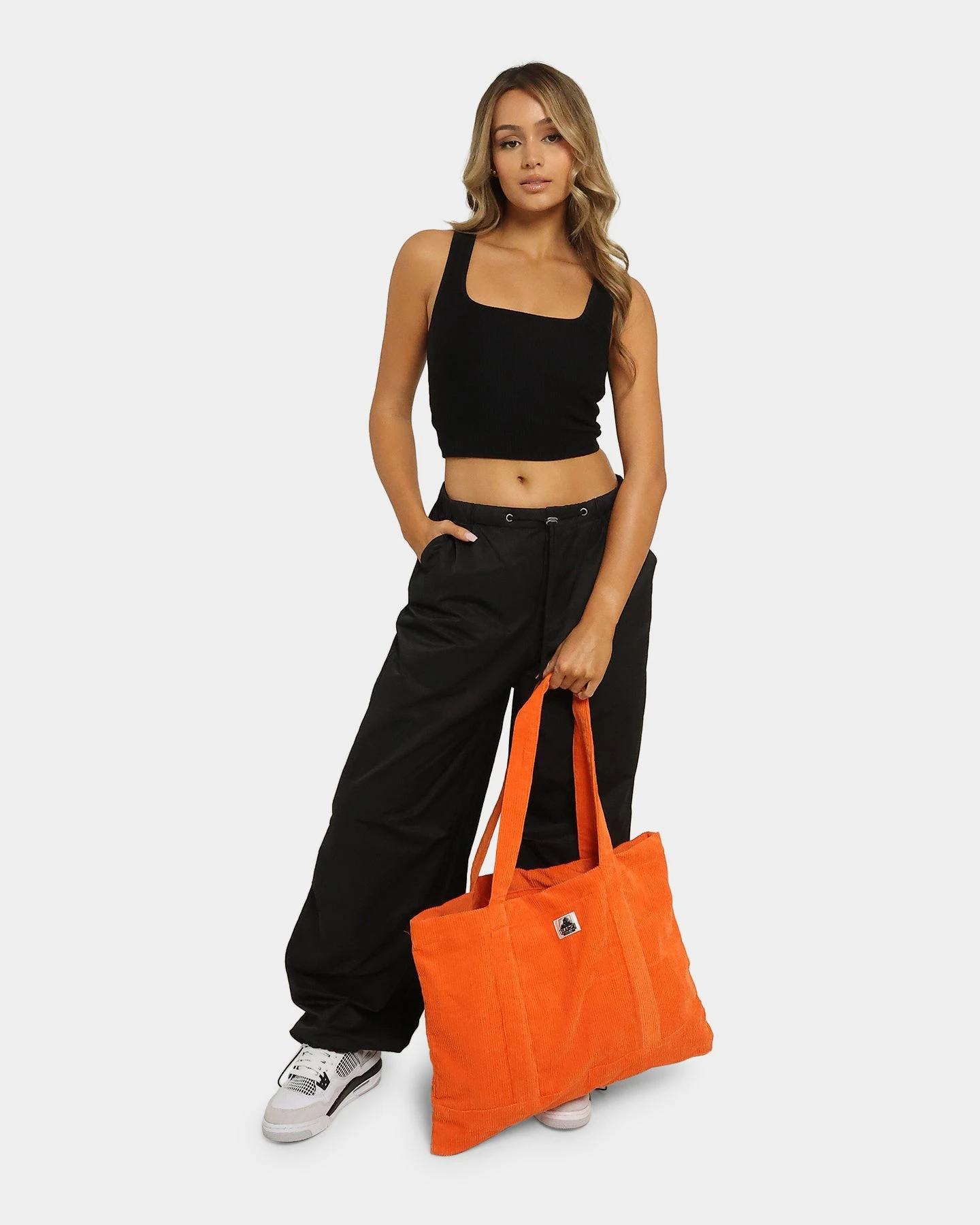X-Large Unisex Cord Tote Bag Orange 3 X-Large Unisex Cord Tote Bag Orange