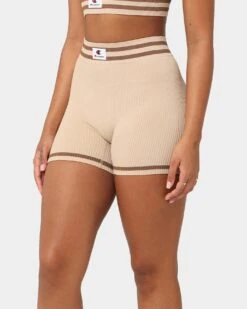 Champion Women's LFS Seamless Biker Shorts Latte -Fashion Clothing Store 06009874 YL421 womens 040