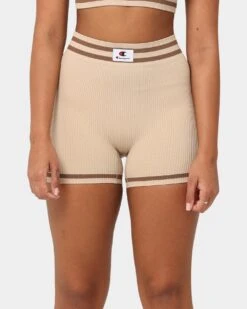 Champion Women's LFS Seamless Biker Shorts Latte -Fashion Clothing Store 06009874 YL421 womens 070