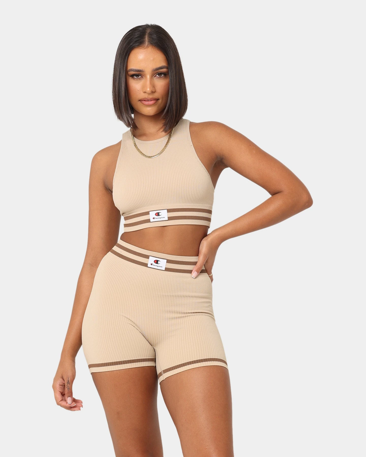 Champion Women's LFS Seamless Racer Crop Latte 3 Champion Women's LFS Seamless Racer Crop Latte