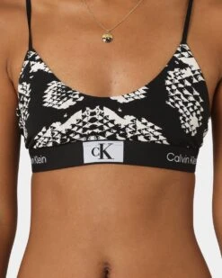Calvin Klein Women's 1996 Cotton Unlined Bralette Snake -Fashion Clothing Store 06010038 YS209 womens 030