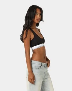 Calvin Klein Women's Modern Cotton Line Extensions Bralette Black 12 Calvin Klein Women's Modern Cotton Line Extensions Bralette Black -Fashion Clothing Store 06010046 YB001 womens 050