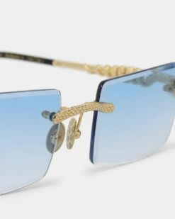 James Oro Blue Tint Serpent Authentic Sunglasses Gold/Blue 24 James Oro Blue Tint Serpent Authentic Sunglasses Gold/Blue -Fashion Clothing Store 06010178 YG219 default 0050