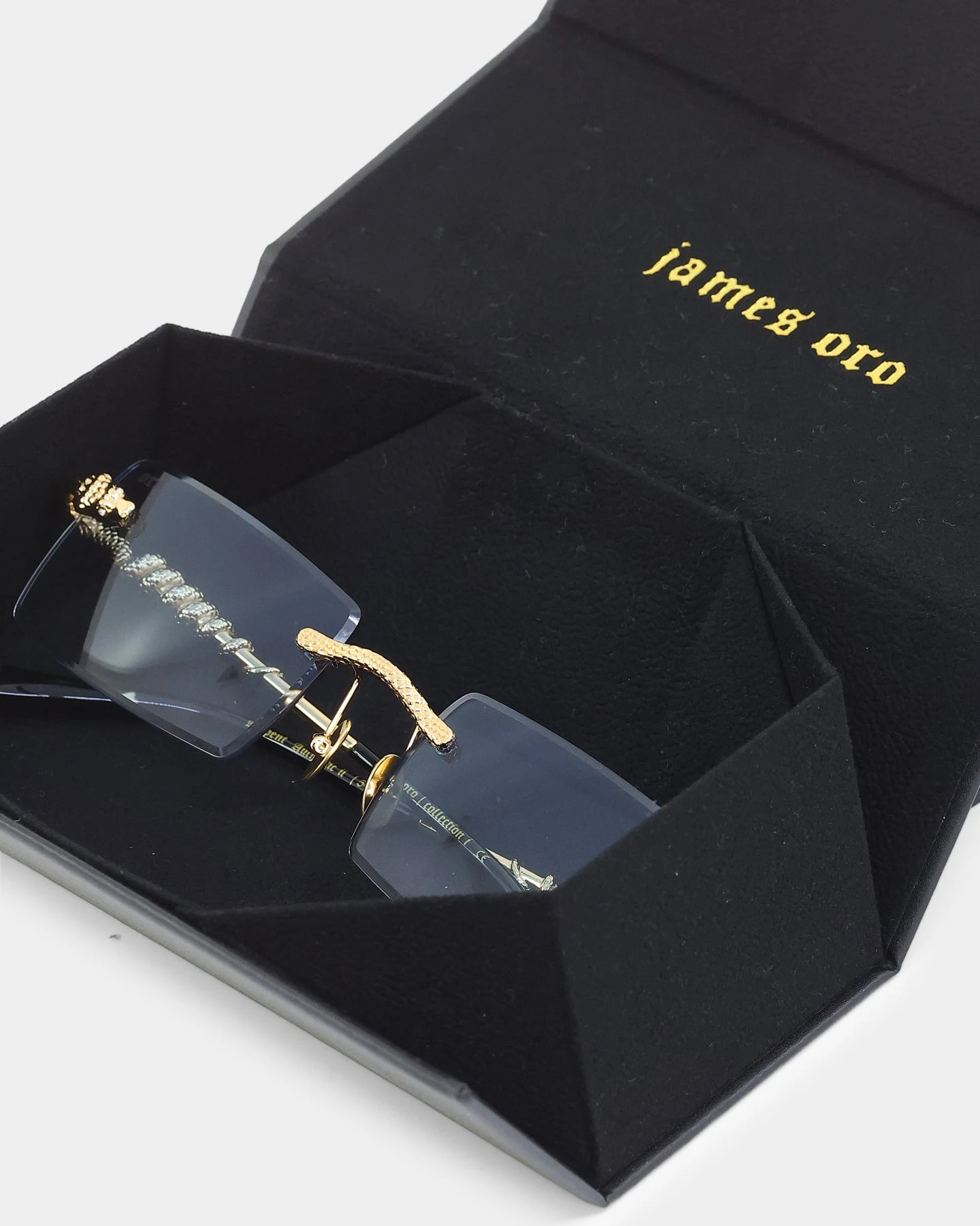 James Oro Blue Tint Serpent Authentic Sunglasses Gold/Blue 14 James Oro Blue Tint Serpent Authentic Sunglasses Gold/Blue - Image 12