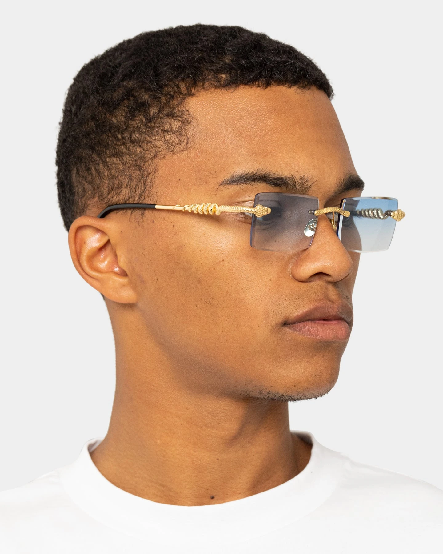 James Oro Blue Tint Serpent Authentic Sunglasses Gold/Blue 6 James Oro Blue Tint Serpent Authentic Sunglasses Gold/Blue - Image 4