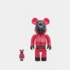 Medicom Toy Be@rbrick X Squid Games Circle Guard 100% & 400% Figure Set Red/Black -Fashion Clothing Store 06010246 YR010 default 0010