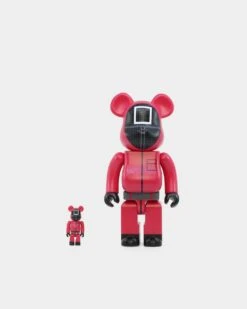 Medicom Toy Be@rbrick X Squid Games Square Guard 100% & 400% Figure Set Red/Black