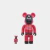 Medicom Toy Be@rbrick X Squid Games Triangle Guard 100% & 400% Figure Set Red/Black -Fashion Clothing Store 06010251 YR010 default 0010