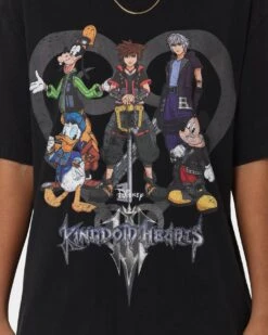 Disney Kingdom Hearts Vintage T-Shirt Washed Black -Fashion Clothing Store 08001161 YW607 womens 0030