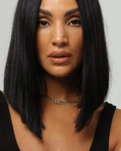 Guess Mainline Women's Pave Bold 16-18" Choker Necklace Gold