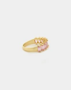 Raising Hell Women's Baquette Ring Iced Pink 16 Raising Hell Women's Baquette Ring Iced Pink -Fashion Clothing Store 09000068 YI075 default 00040